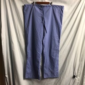 Women’s XL blue periwinkle drawstring scrub pants one pocket nwot